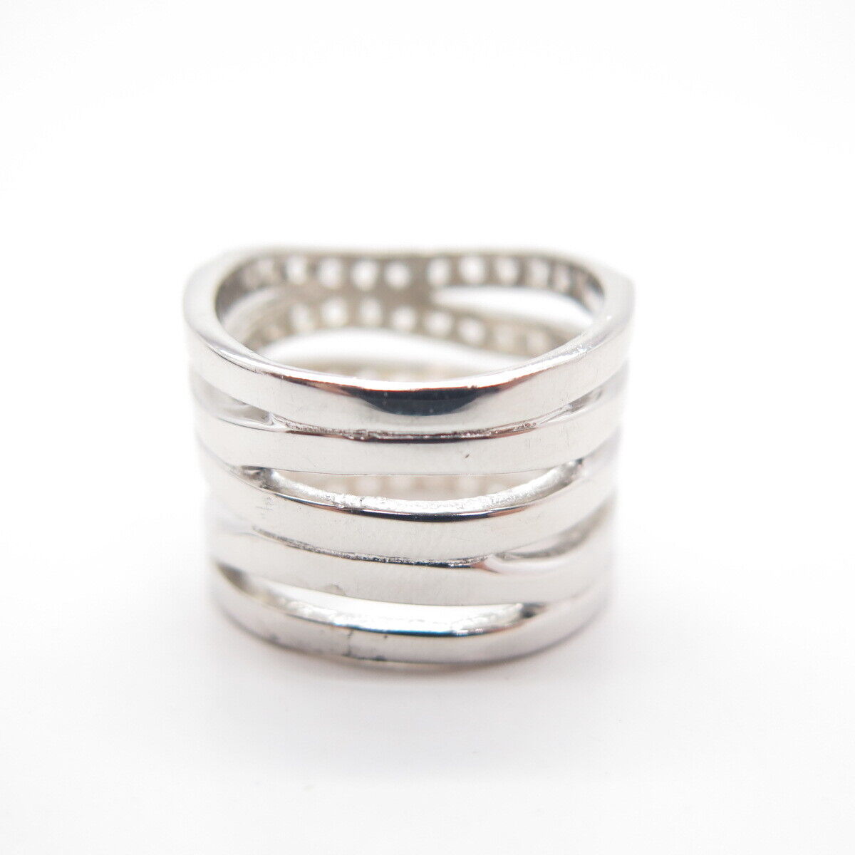 925 Sterling Silver C Z Multi-Row Wide Ring Size 7.25 | eBay 925 Sterling Silver C Z Multi-Row Wide Ring Size 7.25 | eBay