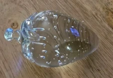 Vintage Clear Crystal Strawberry Paperweight by the Crowning Touch Collection