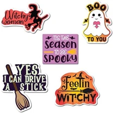 Magnet Me Up Happy Halloween Funny Assorted Holiday Magnet Decals, 5 Pack, 5 inc