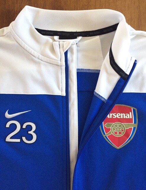 NIKE DRI FIT ARSENAL SOCCER CLUB JACKET N23 Long Sleeve BLUE WHITE