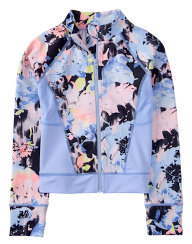EUC GYMBOREE GYMGO ACTIVE BLUE CORAL FLORAL PRINT CROP LEGGINGS SET SIZE M 7-8 - Picture 2 of 7