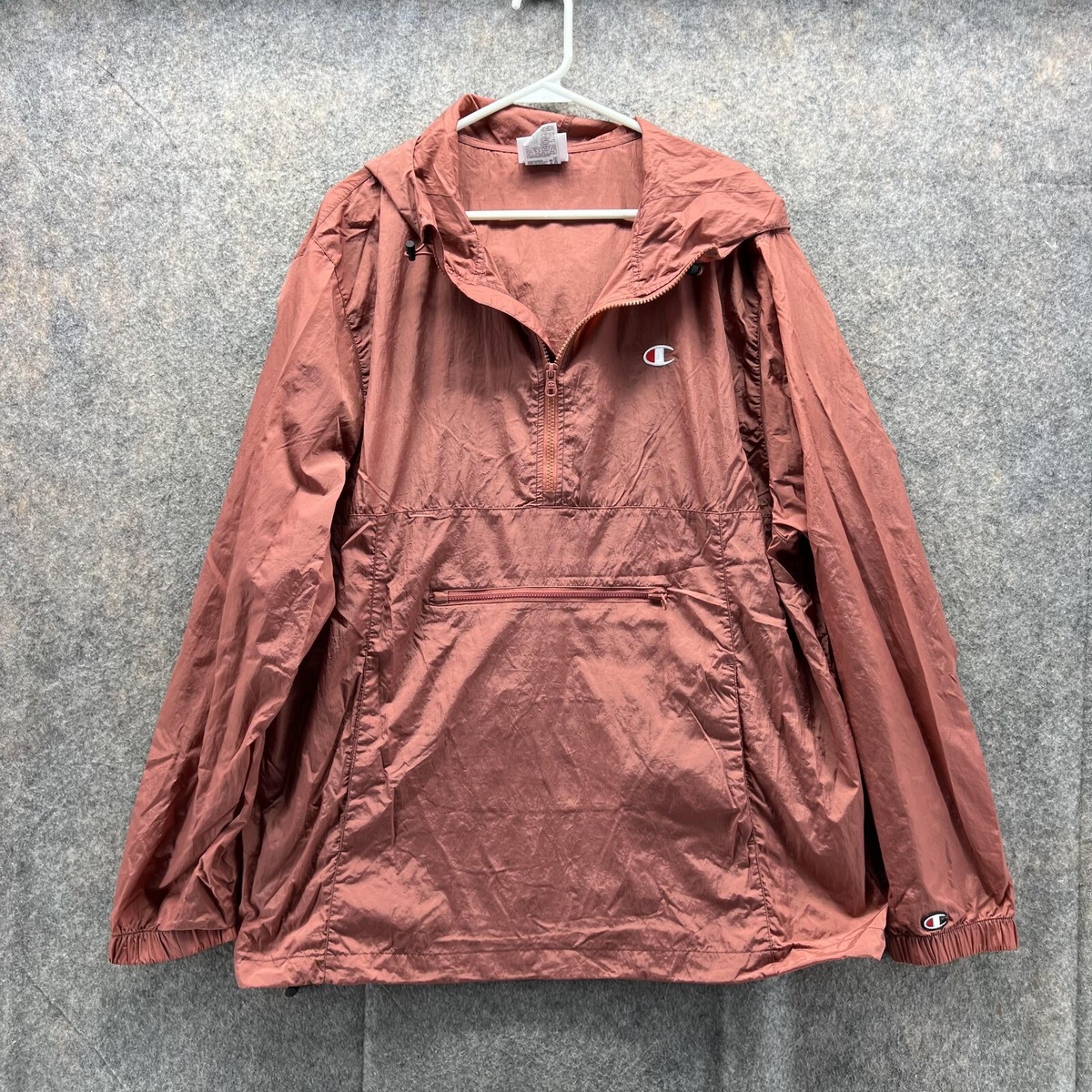 champion windbreaker mens brown