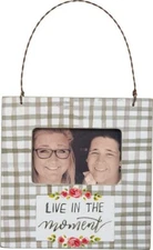 Wood Ornament~Mini Picture Frame Sign~"Live In The Moment"~Primitive By Kathy