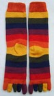 NEW, 4 PAIRS,  ALPACA WOOL MULTICOLORED STRIPED SOCKS SIZE 7 TO 9, WITH TOES