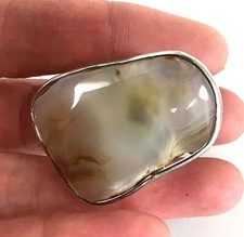 Multicolored Agate Ring with Adjustable Hole Large Ring Healing Gemstone