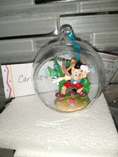 Disney Pinocho Globo de Vidrio Cuaderno de Bocetos Árbol de Navidad Adorno
