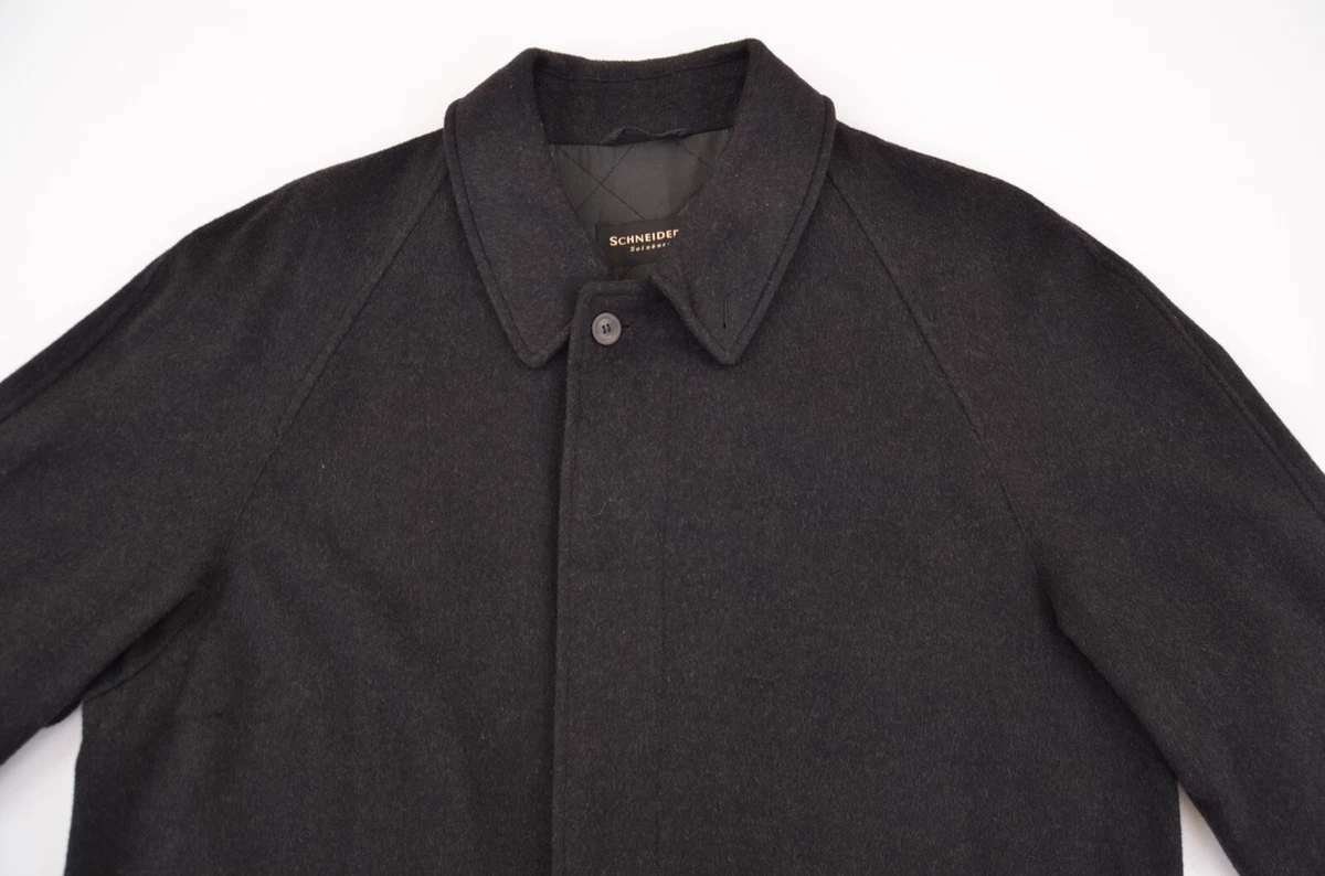 Schneiders Salzburg Dark Gray Wool Alpaca Long Coat Jacket Men USA 42L EUR 50