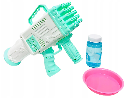 Bazooka Soap Bubble Gun 25 Holes Automatic Soap Rocket Bubbles Machine for  Kids