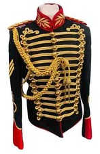 Men's Military Dress Hussar Officer Jacket Aiguillette Embellished Ceremonial Un