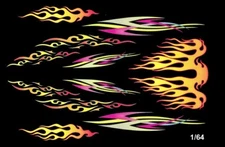 Modern Hot Rod Flames & Graphics 1/64th Scale Slot Car Waterslide Decals
