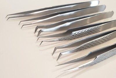 Silver Precision Isolation Volume Tweezers Eyelash Extension 