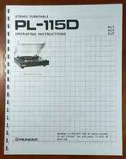 Pioneer PL-115D Giradischi Manuale del proprietario