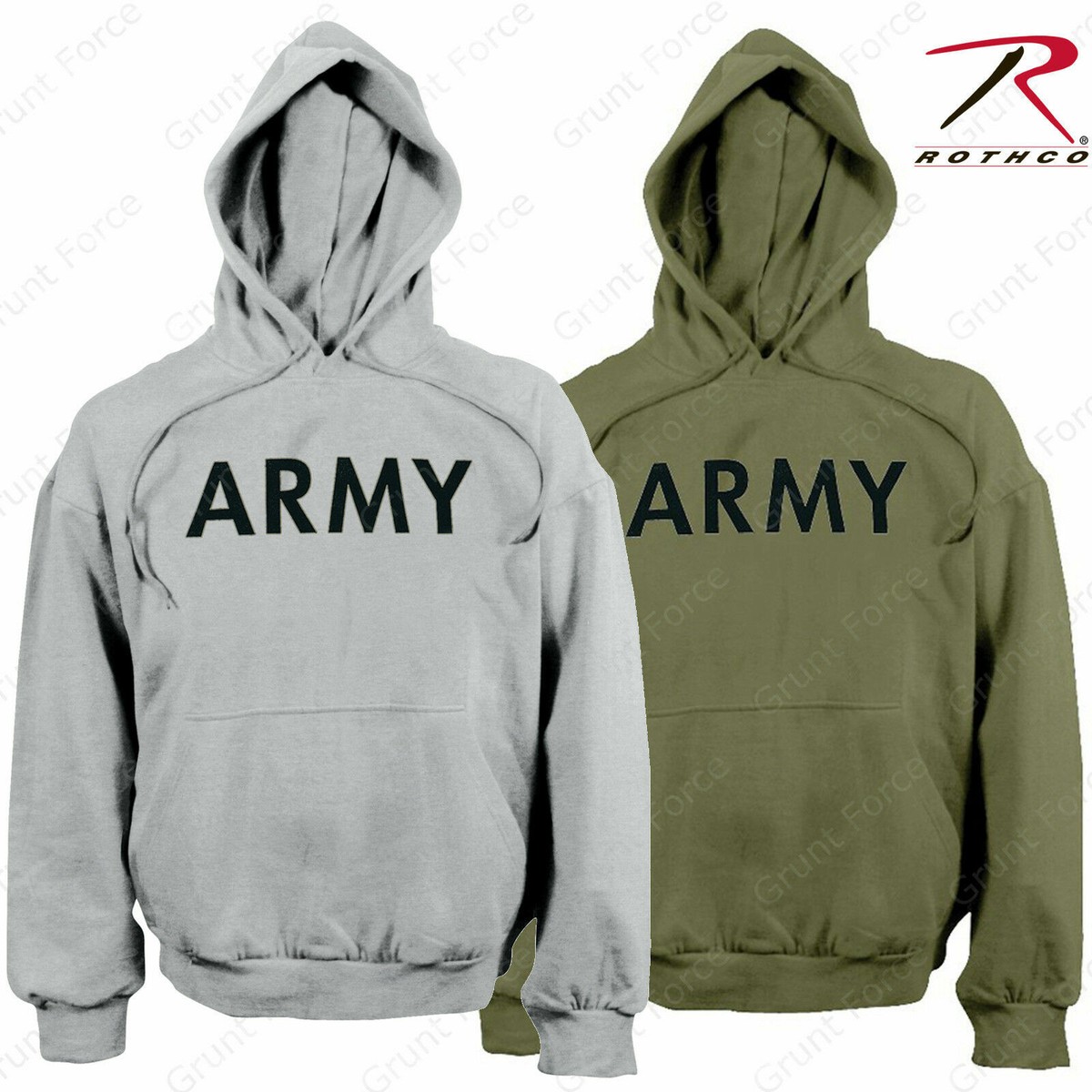 Men's Army Pullover Hoodie Sweatshirt Rothco OD 9172 or Grey