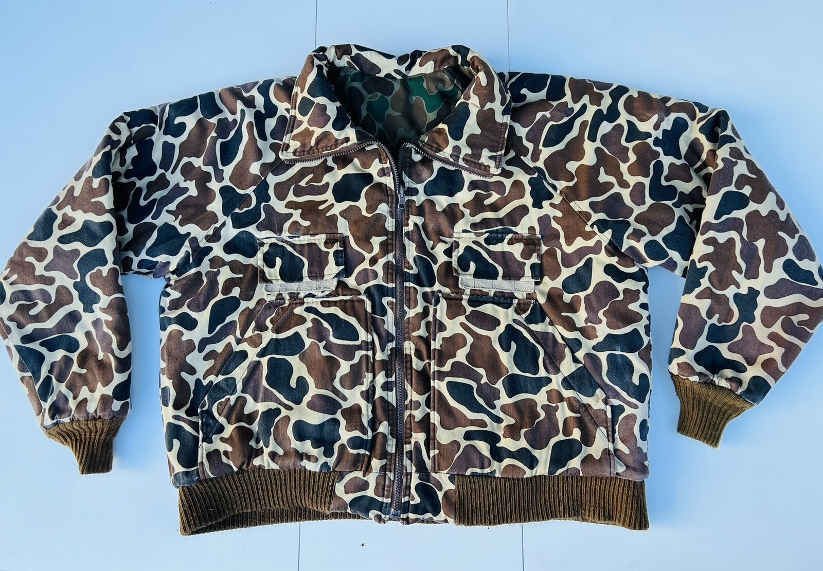 Vintage Woolrich Camo Hunting Jacket Men's Size XL Fu… Gem