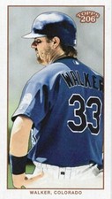  2002 Topps 206 Piedmont Black Mini #227B Larry Walker Purple Jsy