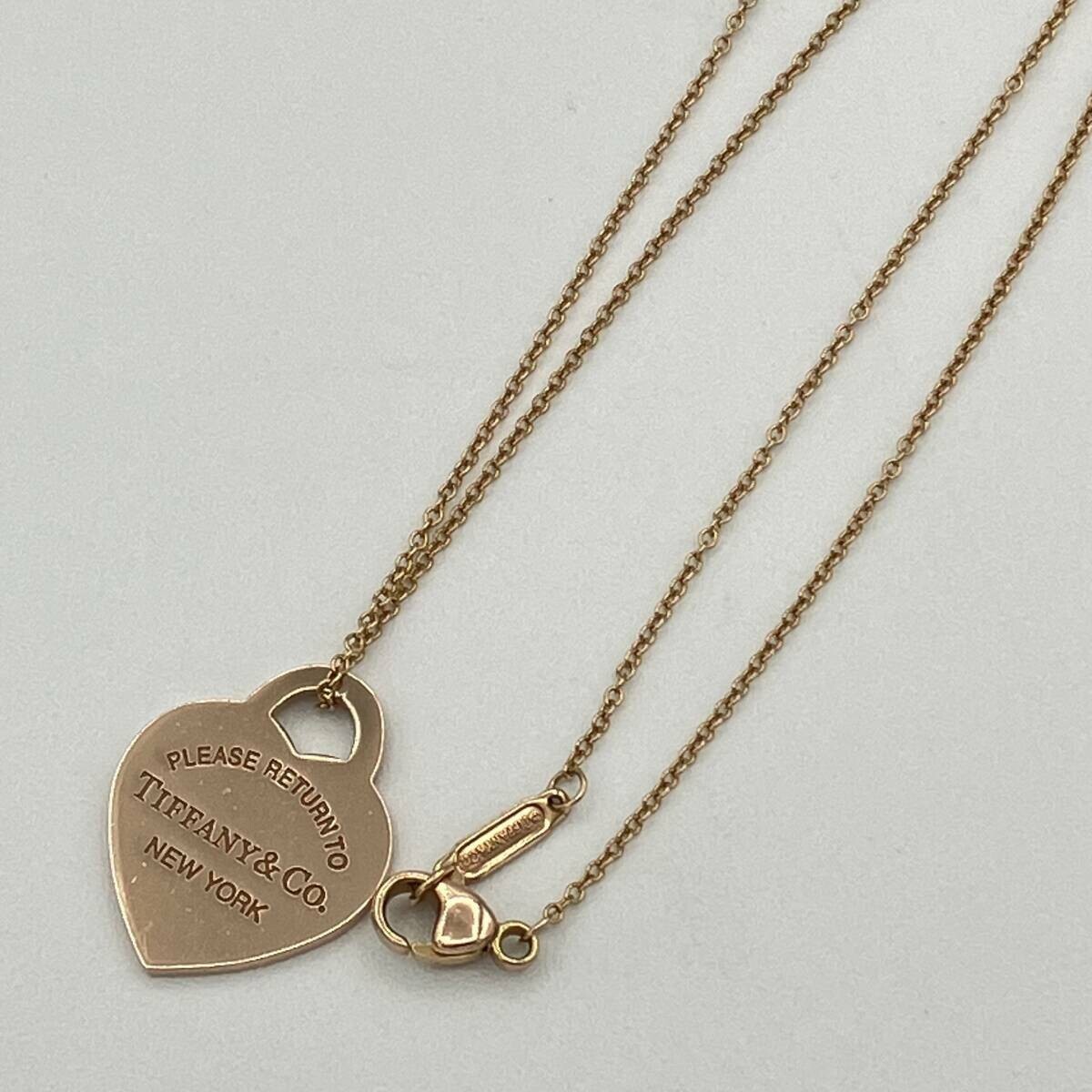 Tiffany Pink Gold Metal Return to Heart Necklace 40cm Chain
