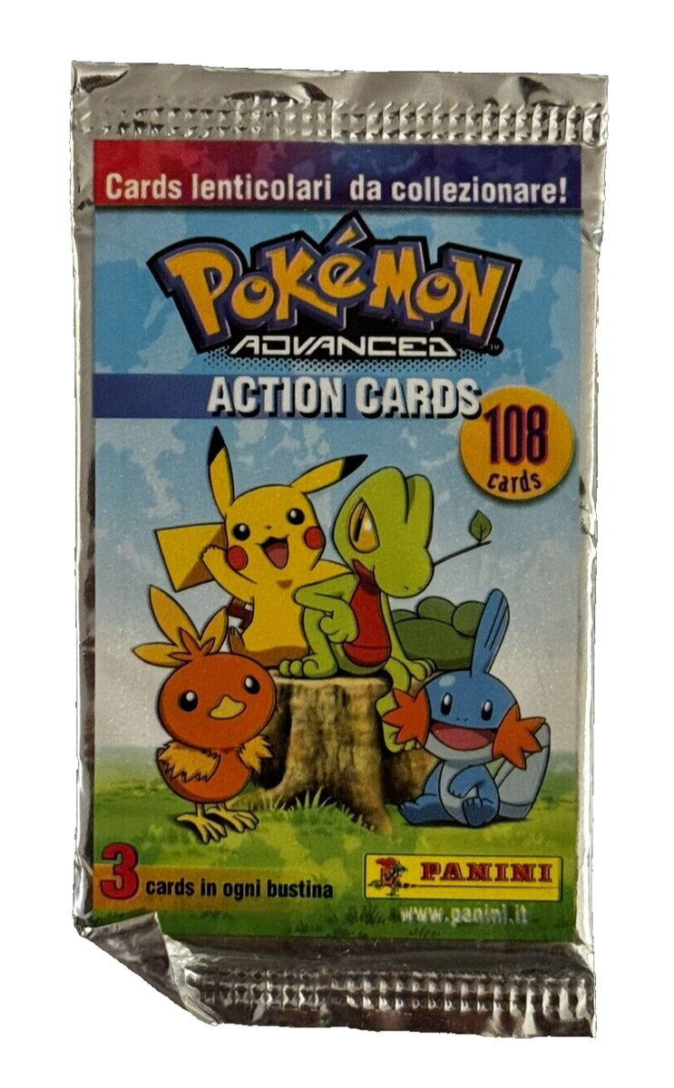 2004 Pokmon Panini Advanced Action Cards Sealed Booster Pack - Foil Creased 2004 Pokmon Panini Advanced Action Cards Sealed Booster Pack - Foil Creased
