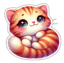 Cute Cat Wall Decal Sticker 18X18cm Large