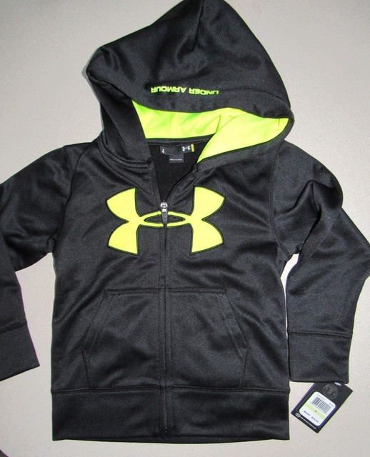 UNDER ARMOUR Boy/'s BIG LOGO CAMO HOODIE ** BLACK//RED 5 6 ** NWT