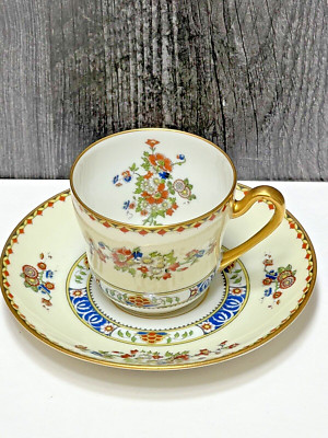 T &V Limoges Ovington New York Demitasse Cup Saucer 