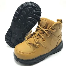 *NEW* TODDLER Baby NIKE MANOA LEATHER (TD) Boot Wheat / Black (BQ5374 700)