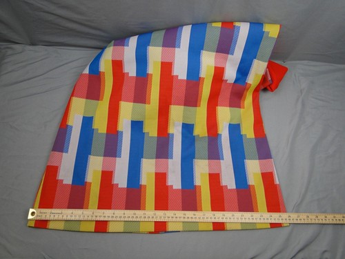 Vintage Momentum Kleid rot V-Ausschnitt Color Block Langarm volle Länge 60er 70er - Bild 11 von 23