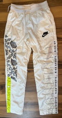 Nike Track Pants Women s Size XS White Black Paisley Neon Snaps