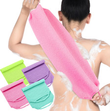4 Pack Stretchable Back Scrubber Exfoliating Body Wash Cloth Back Scrubber