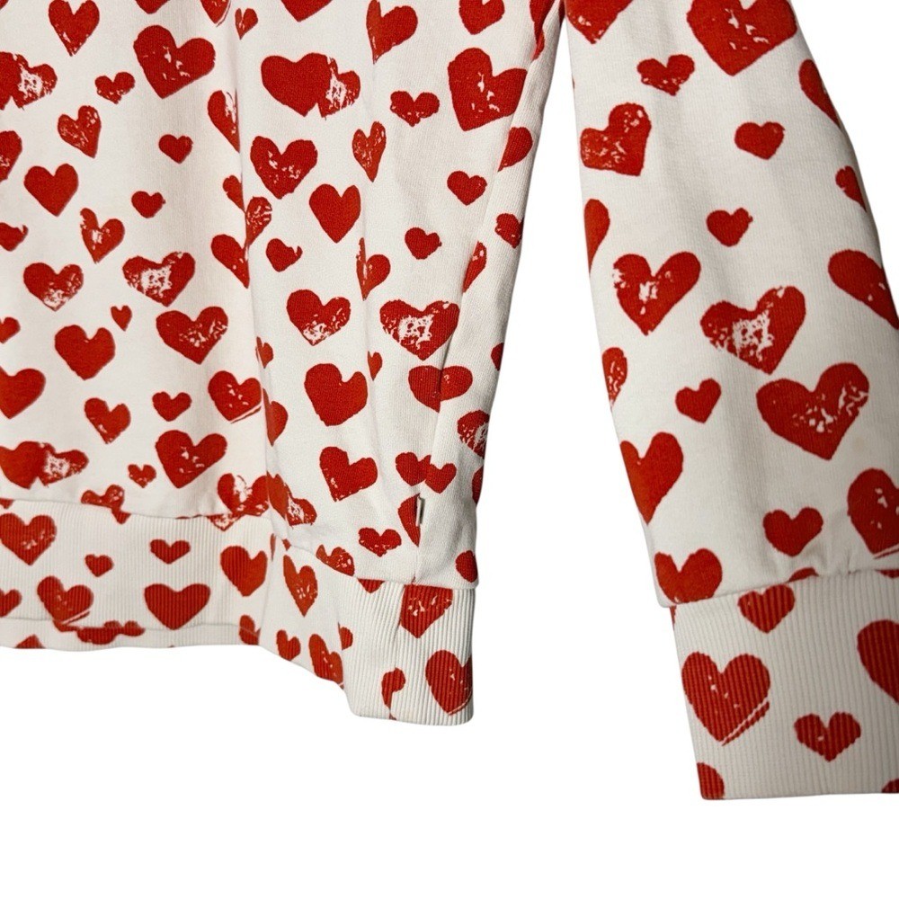 Molo Mandy All Is Love Pullover Heart Print Sweatshirt Cotton Size 152