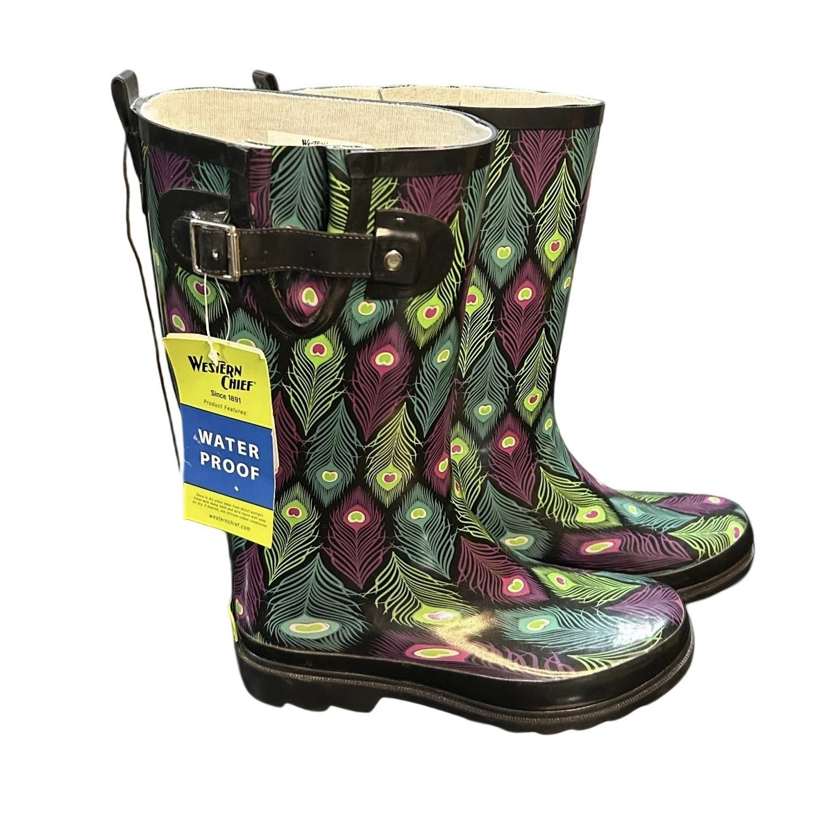 Bottes De Pluie Imprimé Léopard Western Chief - Taille US 9 / EU 41.5, Occasion