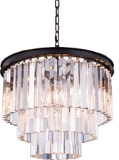 Elegant Sydney Pendant Lamp in Mocha Brown with Crystals