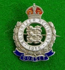 Very Rare WW1 Dorset Volunteer Regiment 1915 Silver/Enamel VTC Sweetheart Badge