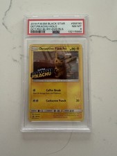 Pokemon Sun & Moon Black Star Promos Detective Pikachu Blu-Ray Holo #SM190 PSA 8