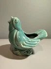 Vintage McCoy Singing Bird Planter Turquoise Blue