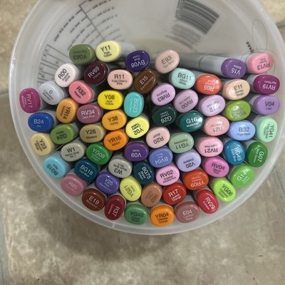 Copic Sketch Markers Lot of 68 Assorted Colors No Doubles