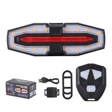 Remote Bike Taillight Turn Signal Light Wireless USB Rear Light Warning Lantern