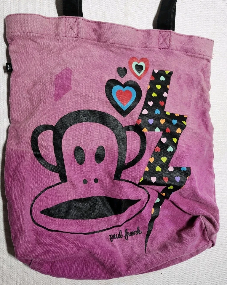 Bolso de Mano Paul Frank Vintage Y2K Julius Monkey Púrpura Bolso de Mano Retro  Foto 3 de 4