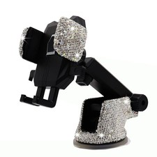 Bling Car Phone Mount Holder,Shiny Crystal Rhinestone Phone Stand for Women a...