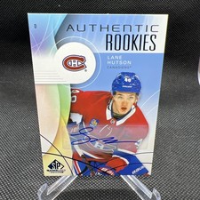 2024-25 UPPER DECK SP GAME USED AUTHENTIC ROOKIES BLUE AUTO #279 LANE HUTSON