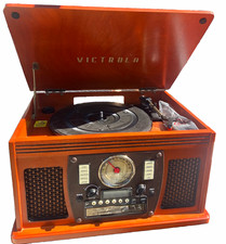 Victrola 8-in-1 Navigator Bluetooth Record Player  Multimedia Center