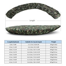 4.5M Oxford Camo Kayak Cover Fit 3.6-4m Boat
