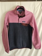 Patagonia Synchilla Snap-T Pullover Womens XS Pink Navy Excellent Fleece Jacket