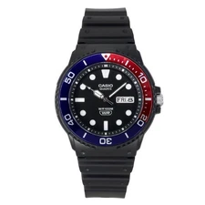 CASIO MRW-230H-1E2 | Men's Analog Dive-Style Watch | Pepsi Bezel | Day-Date | 10