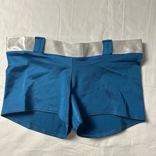 The Line Up Pro Cheer Dance NFL NBA NHL Teal Silver Audition Shorts SA