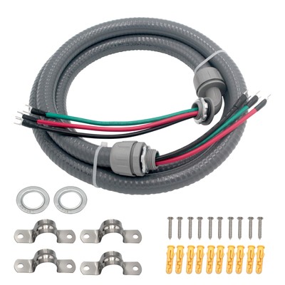 TAUROX 1/2'' 10-Gauge Liquid Tight Conduit Wire Power Whip Kit 10ft Outdoor PVC