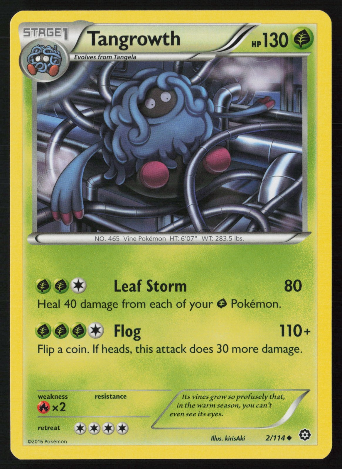 Pokemon Tangrowth 2/114 XY - Steam Siege Non-Holo Pack Fresh - NM