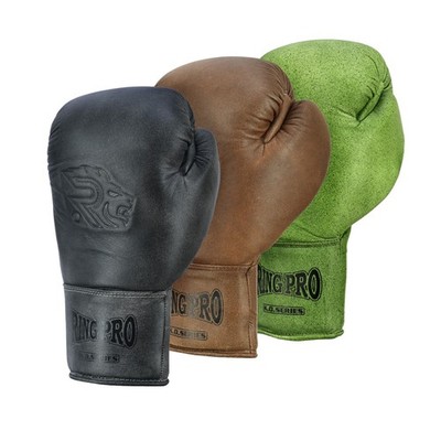 RING PRO Lace-Up Boxing Gloves Cowhide Leather Sparring Training for unisex