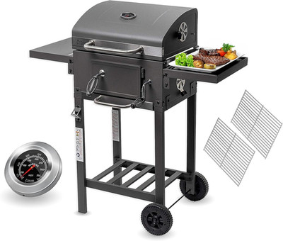 ACTIVA Holzkohlegrill Angular Smart I Holzkohlegrill Mit Deckel, Verstellbarer K