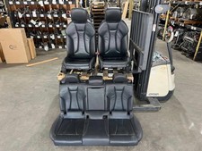 2015-2020 Audi S3 Seat Set Front Rear Black Leather Silver Stitching Tl