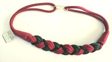 80's 90's Woven Braided Twisted Rope Statement Belt Stretch Red Green RARE NWT